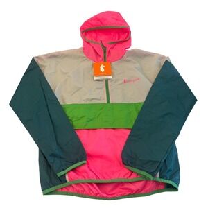 NEW Cotopaxi Teca Windbreaker Womens XS Pink Green Half-Zip Packable Anorak